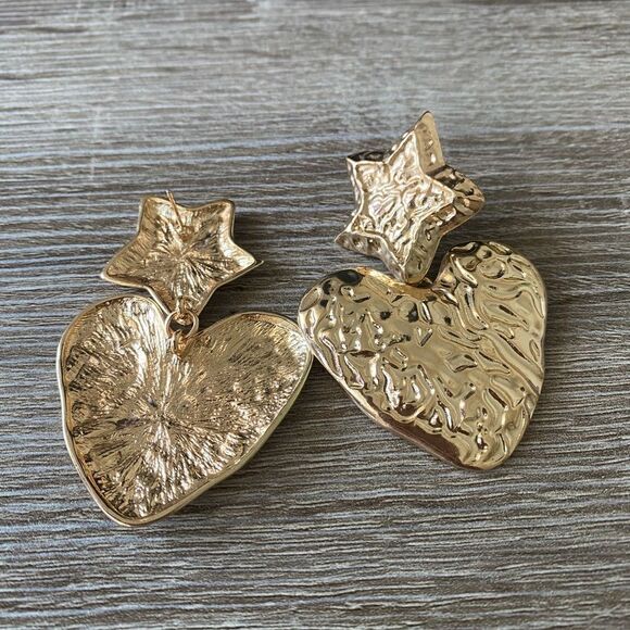 Heart drop earrings M151 - Picture 4 of 4